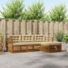 Ensemble de canapés d'extérieur 4 pcs Naturel et Beige 526698526698