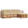 Ensemble de canapés d'extérieur 4 pcs Naturel et Beige 526698526698
