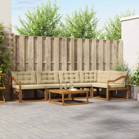 Ensemble de canapés d'extérieur 6 pcs Naturel et Beige 526699526699