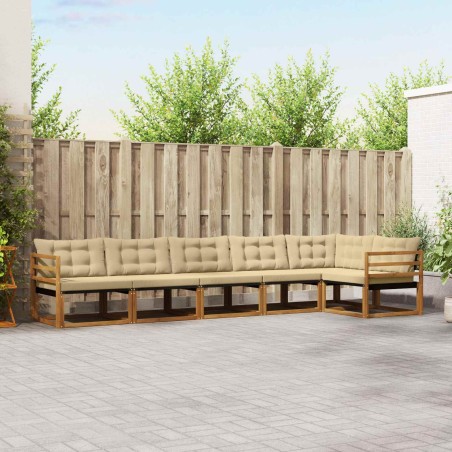 Ensemble de canapés d'extérieur 6 pcs Naturel et Beige 526706526706