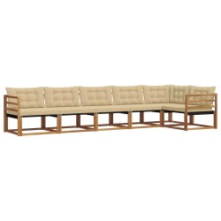 Ensemble de canapés d'extérieur 6 pcs Naturel et Beige 526706526706