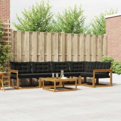 Ensemble de canapés d'extérieur 6 pcs Naturel et Noir 526710526710