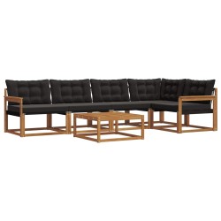 Ensemble de canapés d'extérieur 6 pcs Naturel et Noir 526710526710