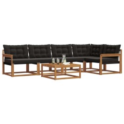 Ensemble de canapés d'extérieur 6 pcs Naturel et Noir 526710526710