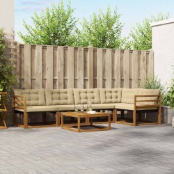 Ensemble de canapés d'extérieur 6 pcs Naturel et Beige 526712526712