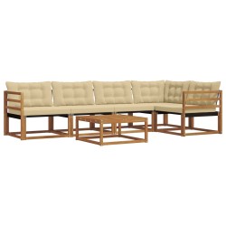 Ensemble de canapés d'extérieur 6 pcs Naturel et Beige 526712526712
