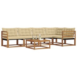 Ensemble de canapés d'extérieur 6 pcs Naturel et Beige 526712526712