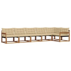 Ensemble de canapés d'extérieur 6 pcs Naturel et Beige 526718526718