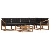 Ensemble de canapés d'extérieur 6 pcs Naturel et Noir 526721526721