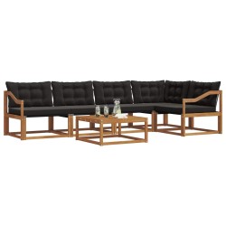 Ensemble de canapés d'extérieur 6 pcs Naturel et Noir 526721526721