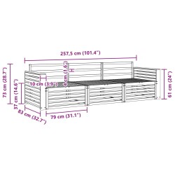 Ensemble de canapés d'extérieur 3 pcs Naturel 526724526724