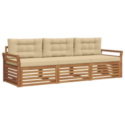 Ensemble de canapés d'extérieur 3 pcs Naturel et Beige 526725526725