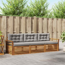 Ensemble de canapés d'extérieur 3 pcs Gris Naturel et Clair 526727526727