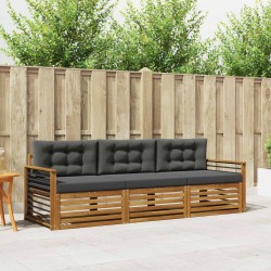 Ensemble de canapés d'extérieur 3 pcs Naturel et Anthracite 526730526730