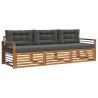 Ensemble de canapés d'extérieur 3 pcs Naturel et Anthracite 526730526730