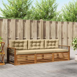 Ensemble de canapés d'extérieur 3 pcs Naturel et Beige 526731526731