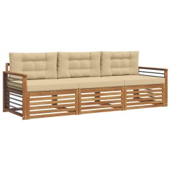 Ensemble de canapés d'extérieur 3 pcs Naturel et Beige 526731526731