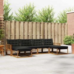 Ensemble de canapés d'extérieur 6 pcs Naturel et Noir 526732526732