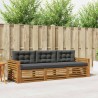 Ensemble de canapés d'extérieur 3 pcs Naturel et Anthracite 526733526733