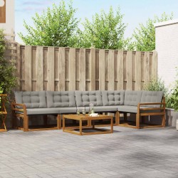 Ensemble de canapés d'extérieur 6 pcs Gris Naturel et Clair 526735526735