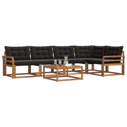 Ensemble de canapés d'extérieur 6 pcs Naturel et Noir 526738526738