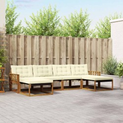 Ensemble de canapés d'extérieur 6 pcs Naturel et Crème 526739526739