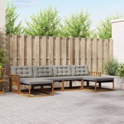 Ensemble de canapés d'extérieur 6 pcs Gris Naturel et Clair 526741526741