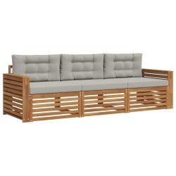 Ensemble de canapés d'extérieur 3 pcs Gris Naturel et Clair 526742526742
