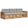 Ensemble de canapés d'extérieur 3 pcs Gris Naturel et Clair 526742526742