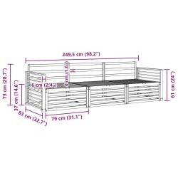 Ensemble de canapés d'extérieur 3 pcs Naturel 526744526744