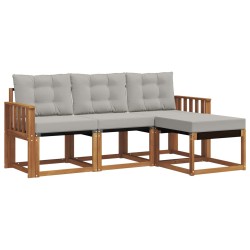 Ensemble de canapés d'extérieur 4 pcs Gris Naturel et Clair 526746526746