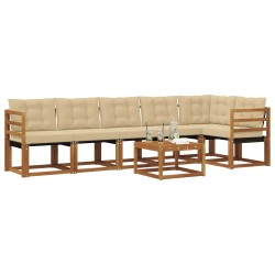 Ensemble de canapés d'extérieur 7 pcs Naturel et Beige 526748526748