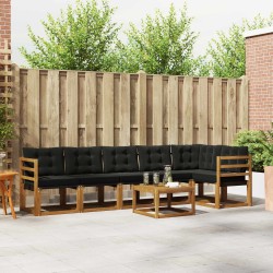 Ensemble de canapés d'extérieur 7 pcs Naturel et Noir 526751526751