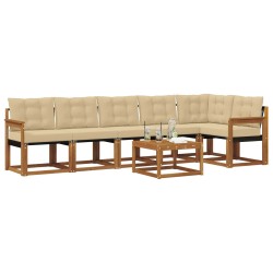 Ensemble de canapés d'extérieur 7 pcs Naturel et Beige 526752526752