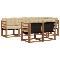 Ensemble de canapés d'extérieur 7 pcs Naturel et Beige 526758526758