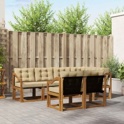 Ensemble de canapés d'extérieur 7 pcs Naturel et Beige 526761526761