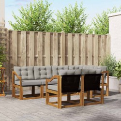 Ensemble de canapés d'extérieur 7 pcs Gris Naturel et Clair 526763526763