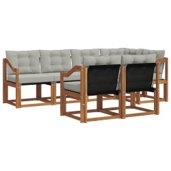 Ensemble de canapés d'extérieur 7 pcs Gris Naturel et Clair 526763526763