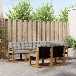 Ensemble de canapés d'extérieur 7 pcs Gris Naturel et Clair 526764526764