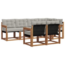 Ensemble de canapés d'extérieur 7 pcs Gris Naturel et Clair 526764526764