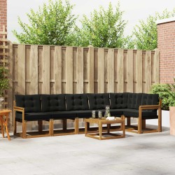 Ensemble de canapés d'extérieur 7 pcs Naturel et Noir 526766526766