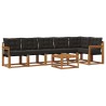 Ensemble de canapés d'extérieur 7 pcs Naturel et Noir 526766526766