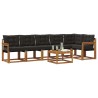 Ensemble de canapés d'extérieur 7 pcs Naturel et Noir 526766526766