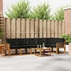 Ensemble de canapés d'extérieur 7 pcs Naturel et Noir 526767526767