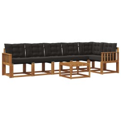 Ensemble de canapés d'extérieur 7 pcs Naturel et Noir 526767526767