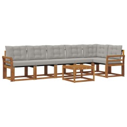 Ensemble de canapés d'extérieur 7 pcs Gris Naturel et Clair 526768526768