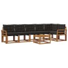 Ensemble de canapés d'extérieur 7 pcs Naturel et Noir 526769526769