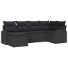 Ensemble de Canapés avec coussin 6 pcs Noir polyrotin 526770526770