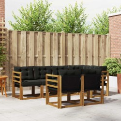 Ensemble de canapés d'extérieur 7 pcs Naturel et Noir 526771526771