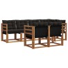 Ensemble de canapés d'extérieur 7 pcs Naturel et Noir 526771526771